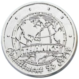 Zilver satijn metaalafwerking op een pin